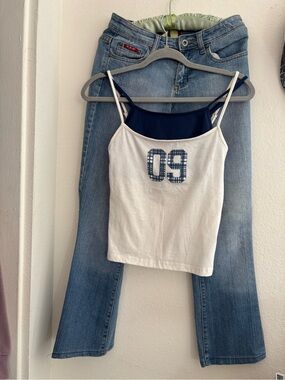 Y2K top and jeans bundle